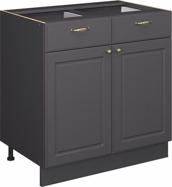 Mobiletto base per cucina Vicco Fame-Line Antracite-oro rustico 80 cm , PL Marmo, Model 57100