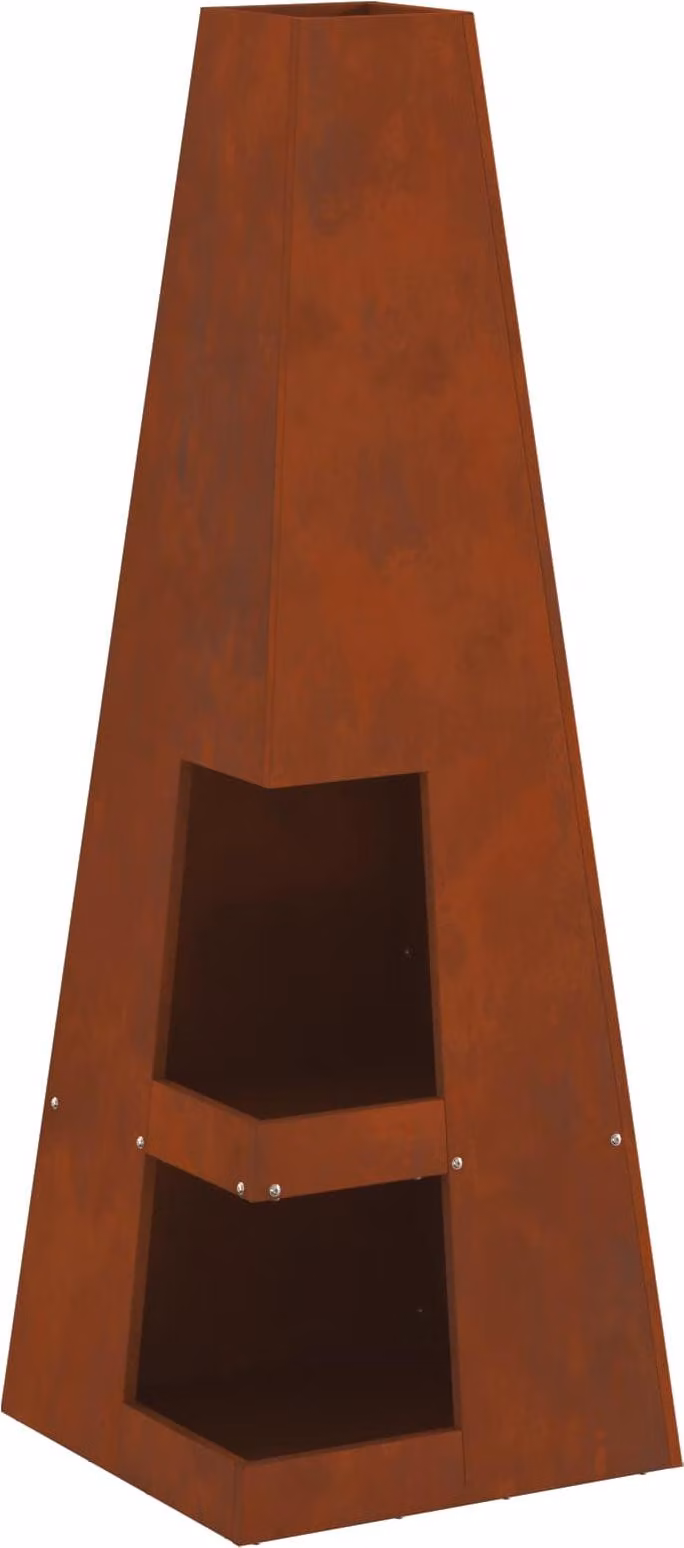 Focolare Marrone 35 x 35 x 100 cm Acciaio CorTen