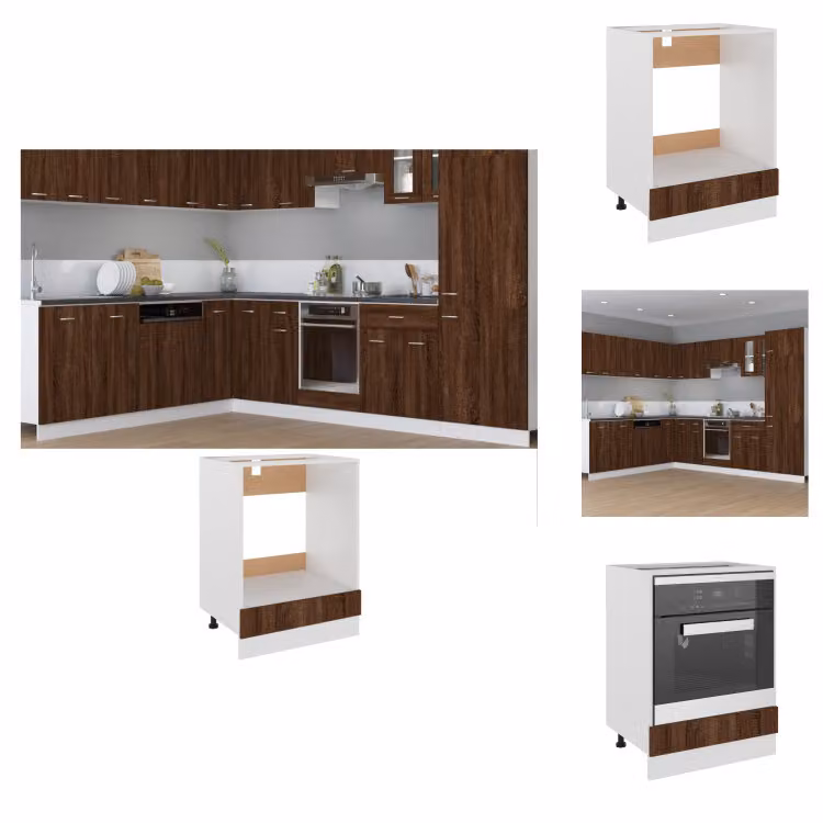 vidaXL Armadio per stufa marrone effetto rovere 60x46x81,5 cm materiale legno - Armadi da cucina