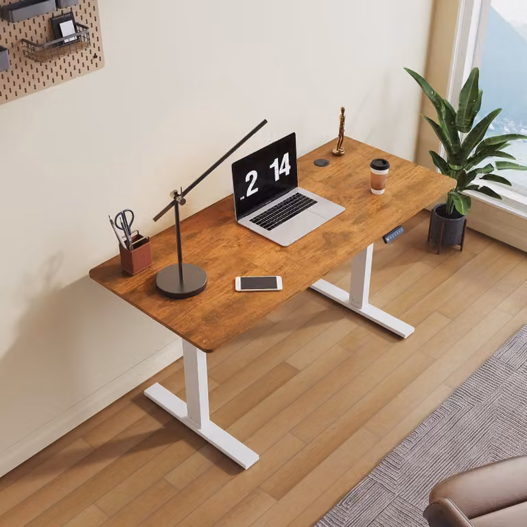 Scrivania regolabile in altezza, elettrica - 140x60 cm - capacità di carico 80 kg - struttura bianca - scrivania ergonomica da seduto e in piedi