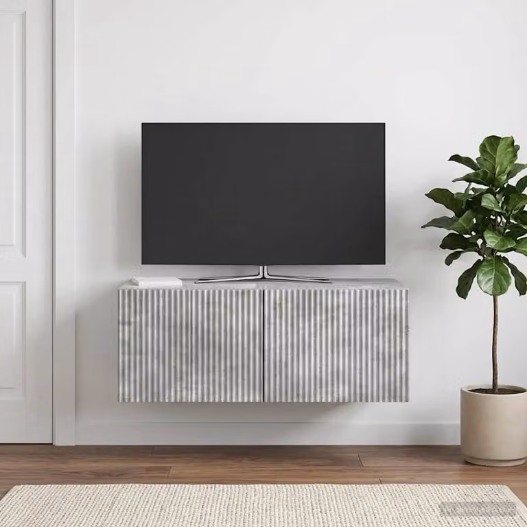 vidaXL Mobile Porta TV da Muro Moderno in MDF Grigio, L 78,5 cm x P 41 cm x H 30 cm