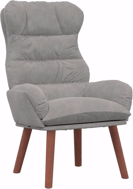 Poltrona | Sedia Relax Grigio chiaro 69 x 74 x 93 cm Velluto