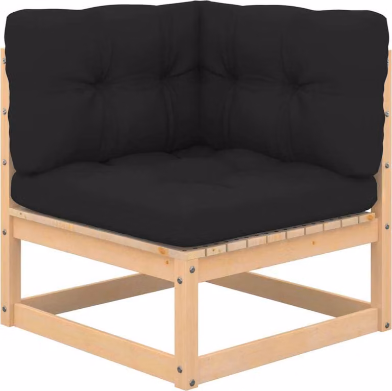 Set Divani Giardino 6 pz con Cuscini in Legno Massello di Pino