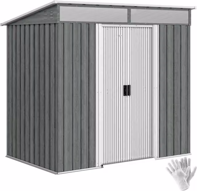 Casetta da Giardino ¨C zephmum ¨C Grigio Chiaro Acciaio 195x122x181.5 cm
