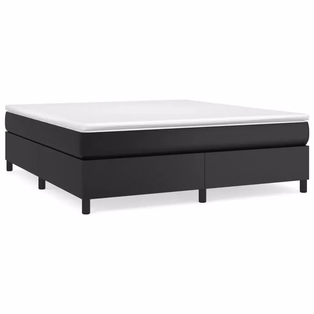 Struttura Letto a Rete con Molle vidaXL in Similpelle Nero L: 160 cm, P: 200 cm, H: 35 cm – 2