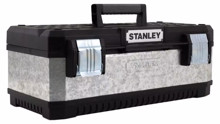 Stanley - Cassetta degli attrezzi, zincata AW2266 (222 mm x 584 mm x 297 mm) (nero/argento)