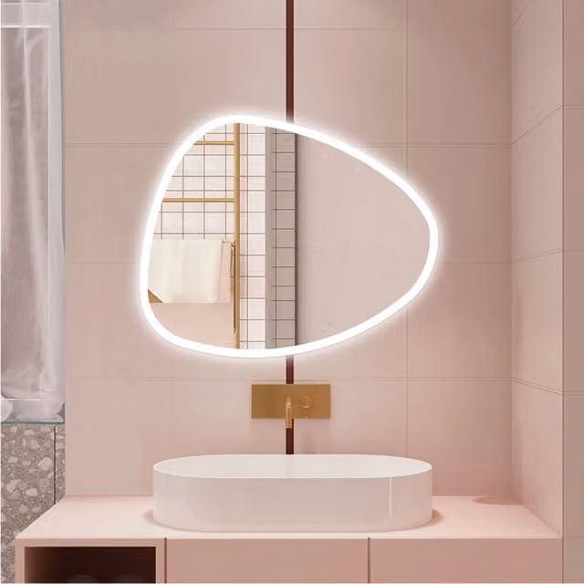 Specchio da bagno AICA bianco con LED dimmerabile, funzione memoria e antiappannamento, L: 80 cm, H: 65 cm