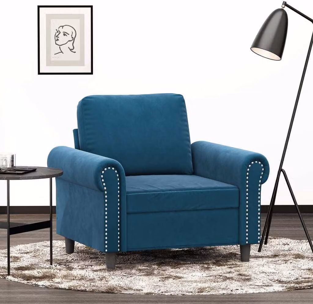 Maison Exclusive - Poltrona blu 60 cm velluto