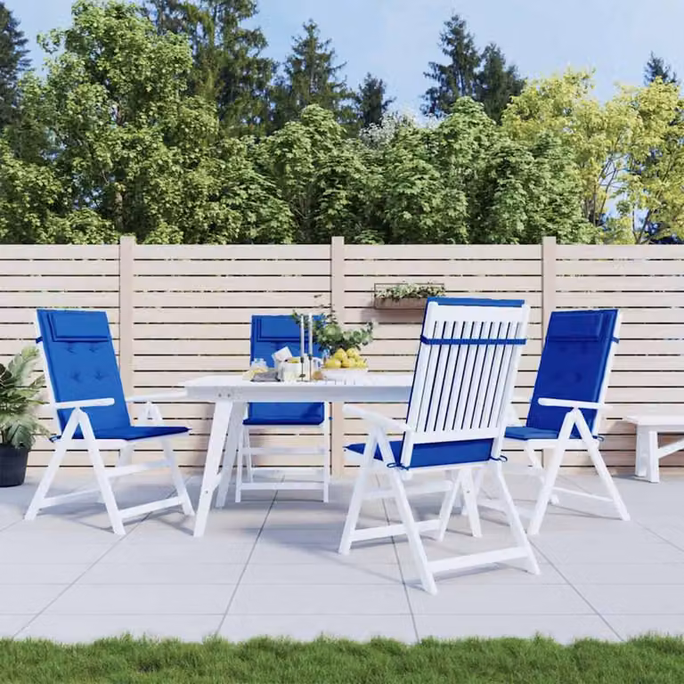 Set di 6 cuscini per sedia con schienale alto vidaXL in tessuto Oxford blu reale, impermeabili e traspiranti