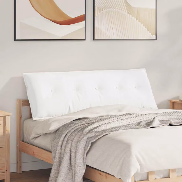 Cuscino per schiena sagomato vidaXL bianco in poliestere L 140 x P 19 x H 50 cm