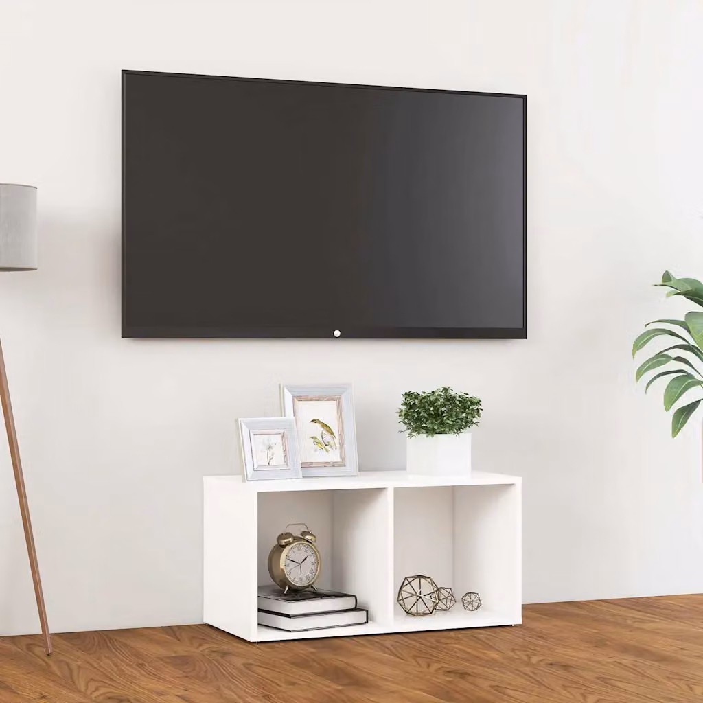 vidaXL Mobile Porta TV Bianco in Legno Multistrato L: 72 cm, P: 35 cm, H: 36,5 cm