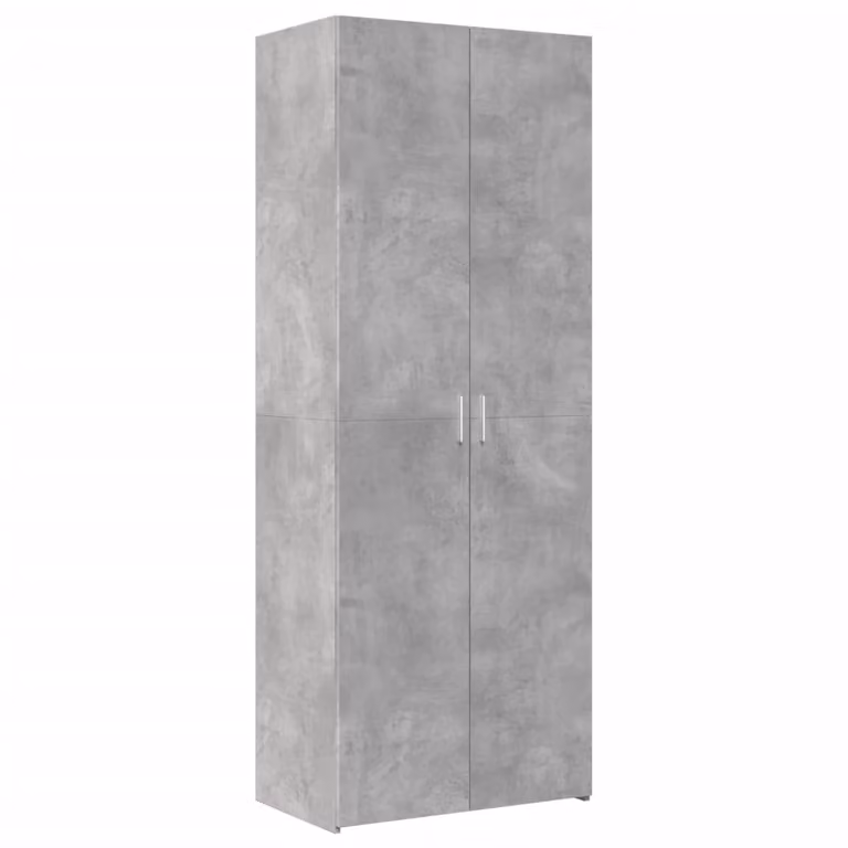 Credenza Grigio Cemento 70x42,5x185 cm in Legno Ingegnerizzato