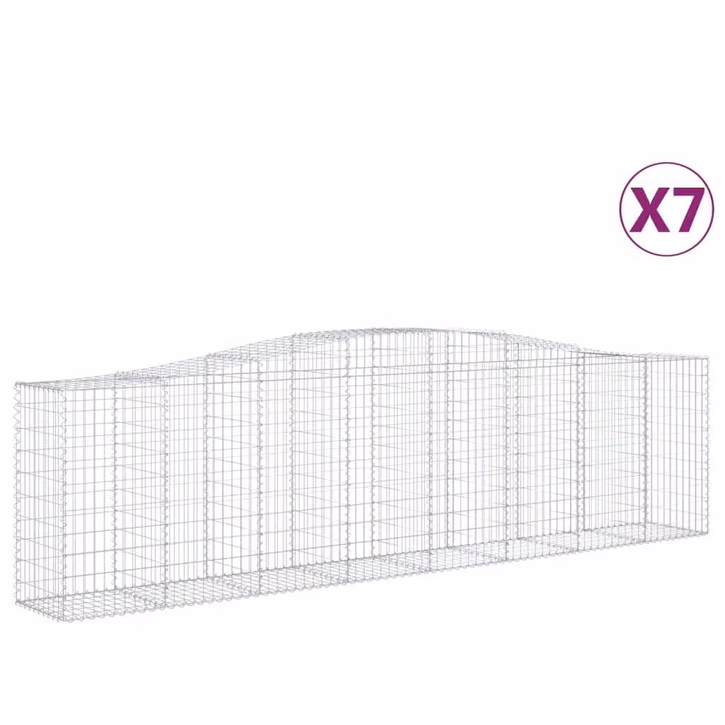 Cesti Gabbioni ad Arco 7 pz 400x50x100/120 cm Ferro Zincato