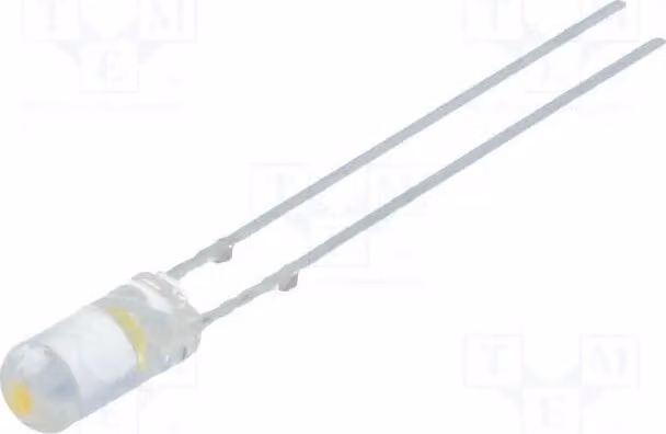 LED; 3 mm; bianco caldo; 750÷1120 mcd; 110°; Parte frontale: piatta; 2700-3200K. Diodi LED a foro passante, 3 mm. (Modello: OSM5YK39B1B)
