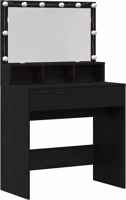 Toeletta | Tavolo da Trucco con cassetto Rovere Nero 80 x 41 x 134,5 cm