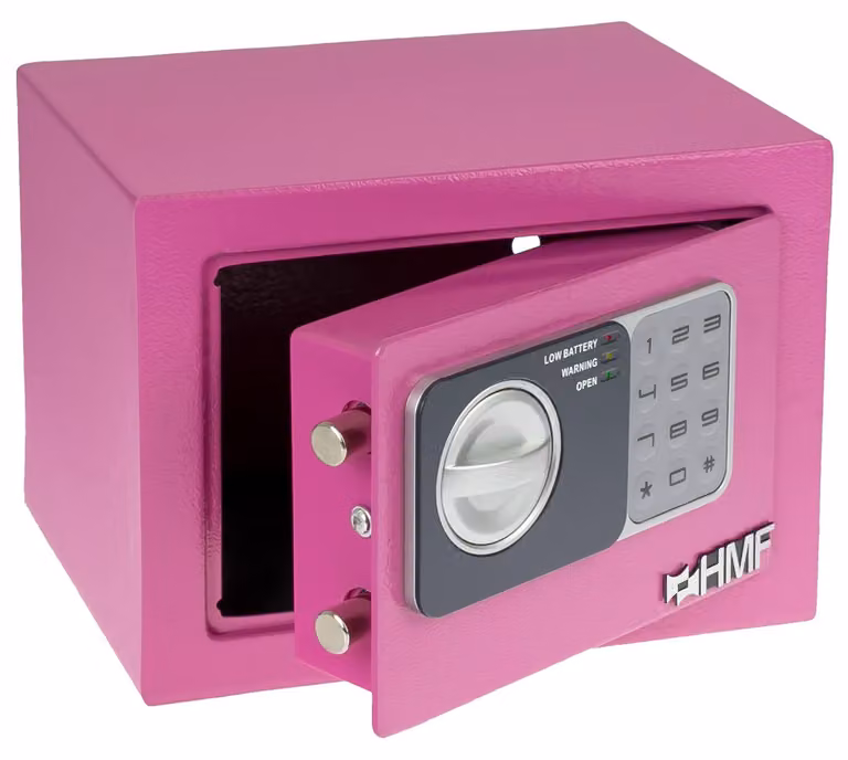 Cassaforte, cassaforte da mobile, serratura elettronica a combinazione, HMF 46126, 23x17x17 cm, rosa
