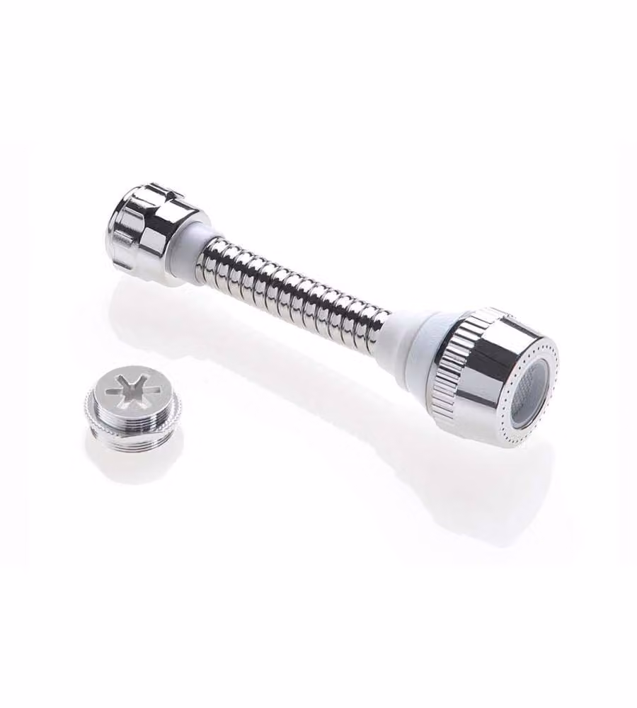 Rompigetto universale Biflex in ottone cromato, con adattatore maschio-femmina