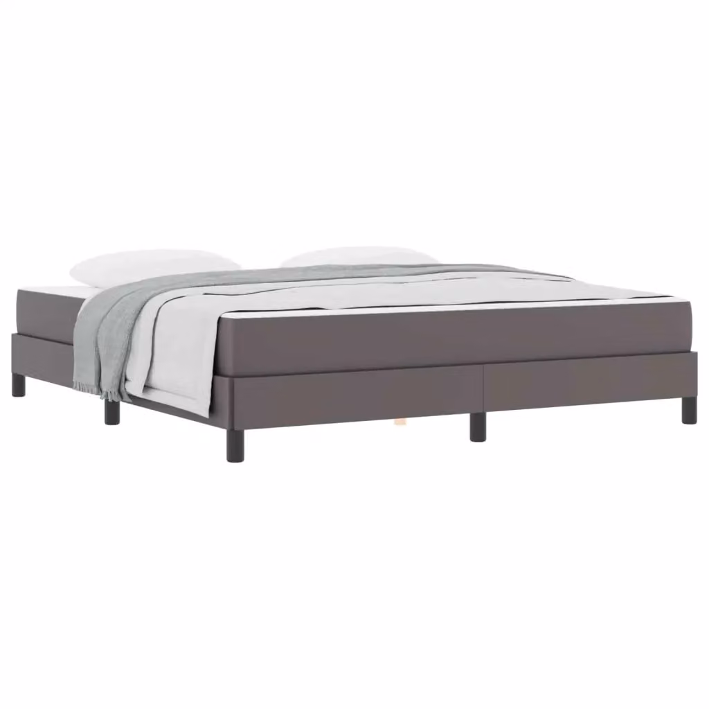 vidaXL Letto Moderno con Materasso Ibrido in Tessuto Grigio L: 180 cm, P: 200 cm, H: 203 cm – 2