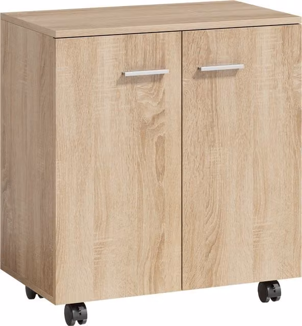 HOMCOM Mobile Portadocumenti, Mobile Porta Documenti per Ufficio Casa, con Ruote e 2 ante, 60x35x65 cm, Naturale   Aosom Italy