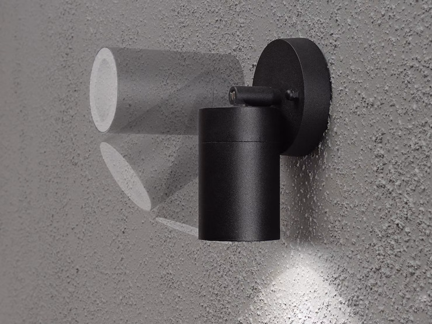 Lampada da parete LED per esterni, downlight orientabile, illuminazione per facciate, alluminio nero