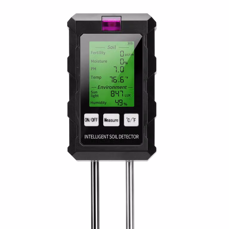 Misuratore del terreno 6-in-1 | pH/temperatura/umidità/luce | Tecnologia a doppia sonda