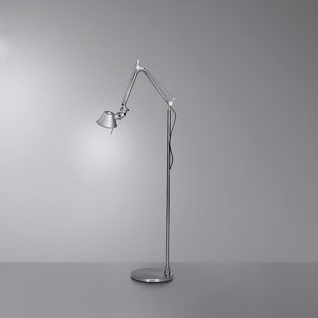 Artemide Tolomeo Micro Piantana da Tavolo in Alluminio Argento con Luce LED e Altezza Regolabile