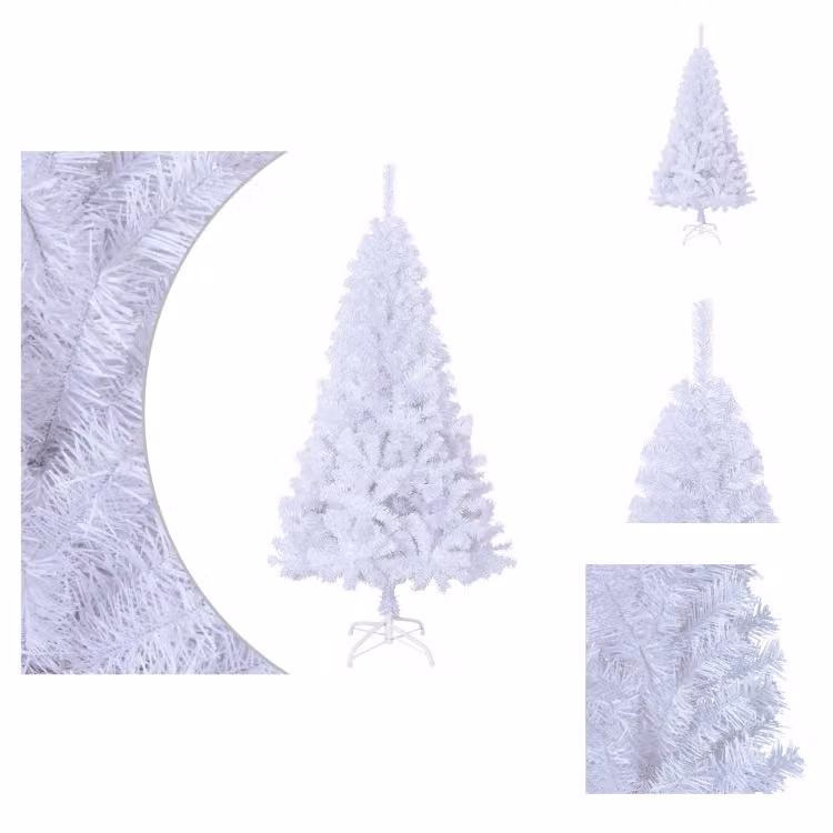 vidaXL Albero di Natale artificiale con rami spessi bianco 150 cm PVC - Alberi di Natale