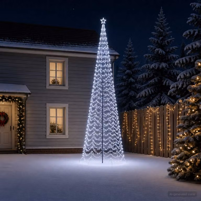 vidaXL Albero di Natale a spirale LED con picchetto EKENAS 500 cm