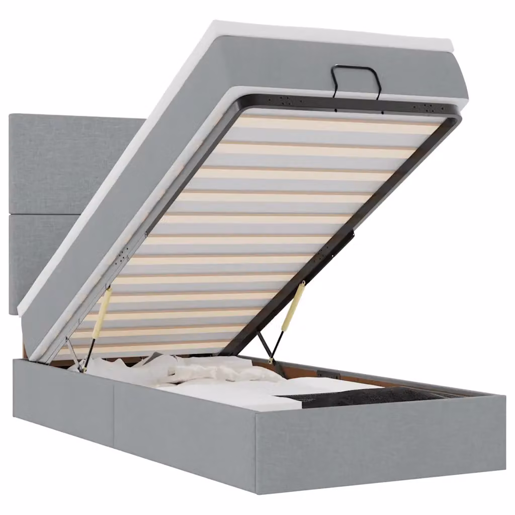 Pouf Letto con Materasso vidaXL Grigio e Bianco con LED e Porta USB L/P/H: 200 x 80 x 128 cm – 2