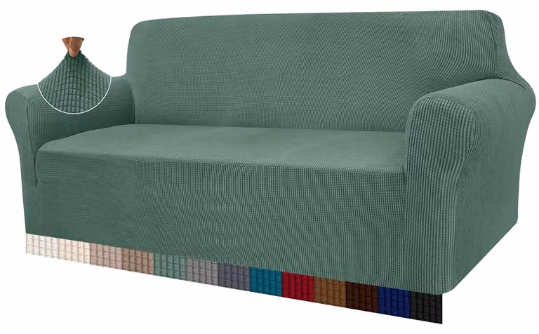 Copertura elastica per divano a 3 posti, colore verde salvia