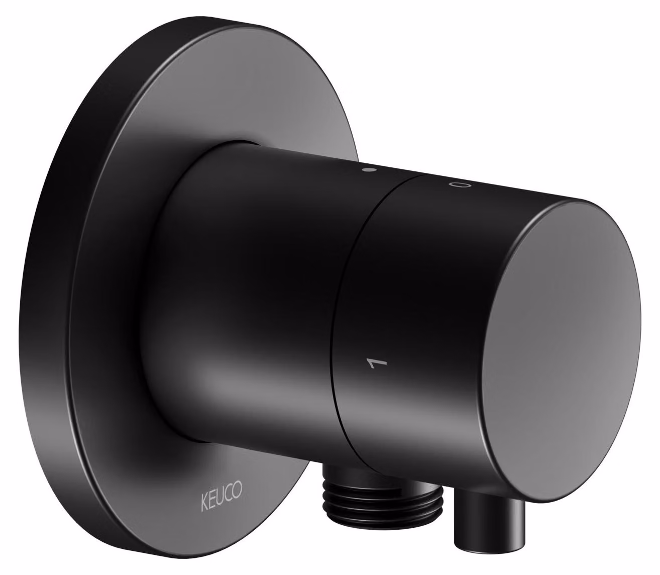 KEUCO IXMO Vanne d'inversion à encastrer 2 consommateurs, raccord de flexible avec poignée Comfort, avec arrêt, rosace ronde, 59557371101, 59557371101