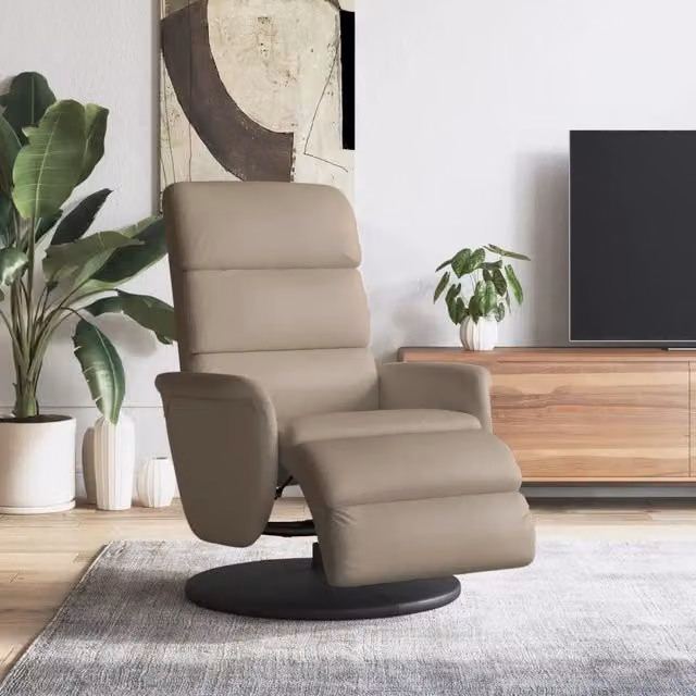 Poltrona Reclinabile Relax vidaXL in Similpelle Marrone con Poggiapiedi e Sedia Girevole 360 Gradi