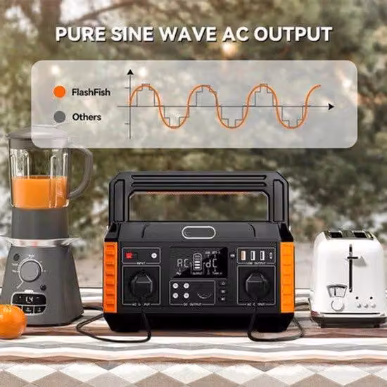 Centralina portatile – Modello Mobil – Alimentazione di emergenza – con pannello solare – Energia per uso professionale – Capacità di 520 Wh – Onda sinusoidale pura AC – Numerose connessioni