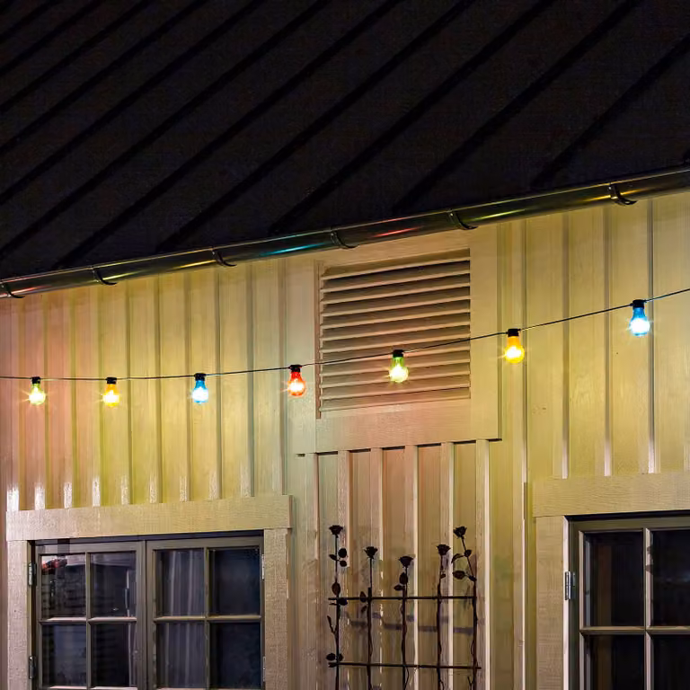 Konstsmide Christmas Catena luminosa LED Biergarten 10 luci colorate, Multicolore, Plastica