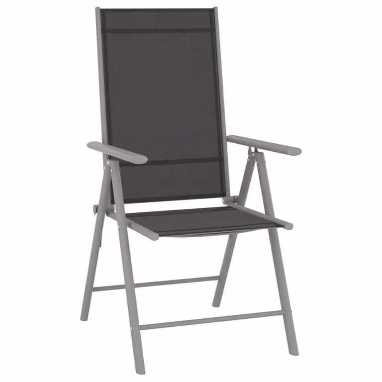 set da pranzo da giardino da 10 pezzi in nero e argento