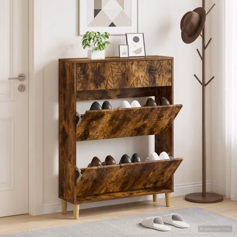 Mobile porta scarpe DELFT vidaXL in legno marrone L 78 cm, P 24 cm, H 103 cm