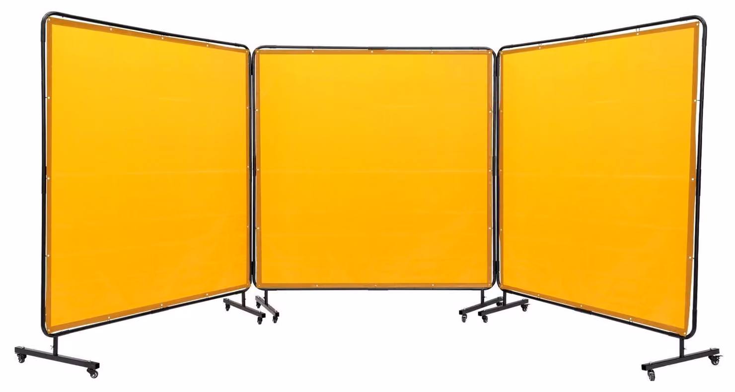 Schermo protettivo per saldatura - Schermo saldatura - Barriera di sicurezza - Pannello divisorio per saldatura - Protezione antiscintille - 3 pannelli, 1,8 x 1,8 m