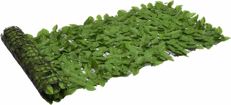 Paravento da Balcone con Foglie Verdi 200x75 cm