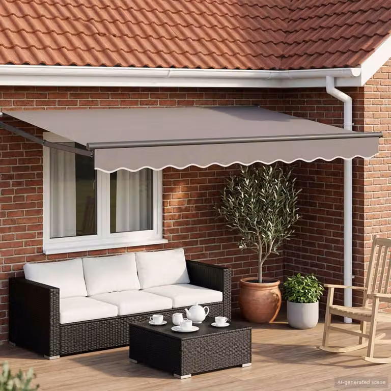 Telaio per tenda da sole elettrica vidaXL con LED e sensore del vento, colore antracite, L: 350 cm, P: 250 cm