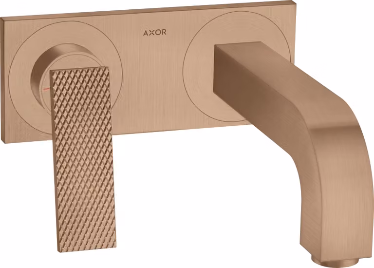 hansgrohe AXOR Citterio Mitigeur de lavabo, finition losange, encastré, saillie 220mm, vidage non verrouillable, avec plaque, 39171310, 39171310