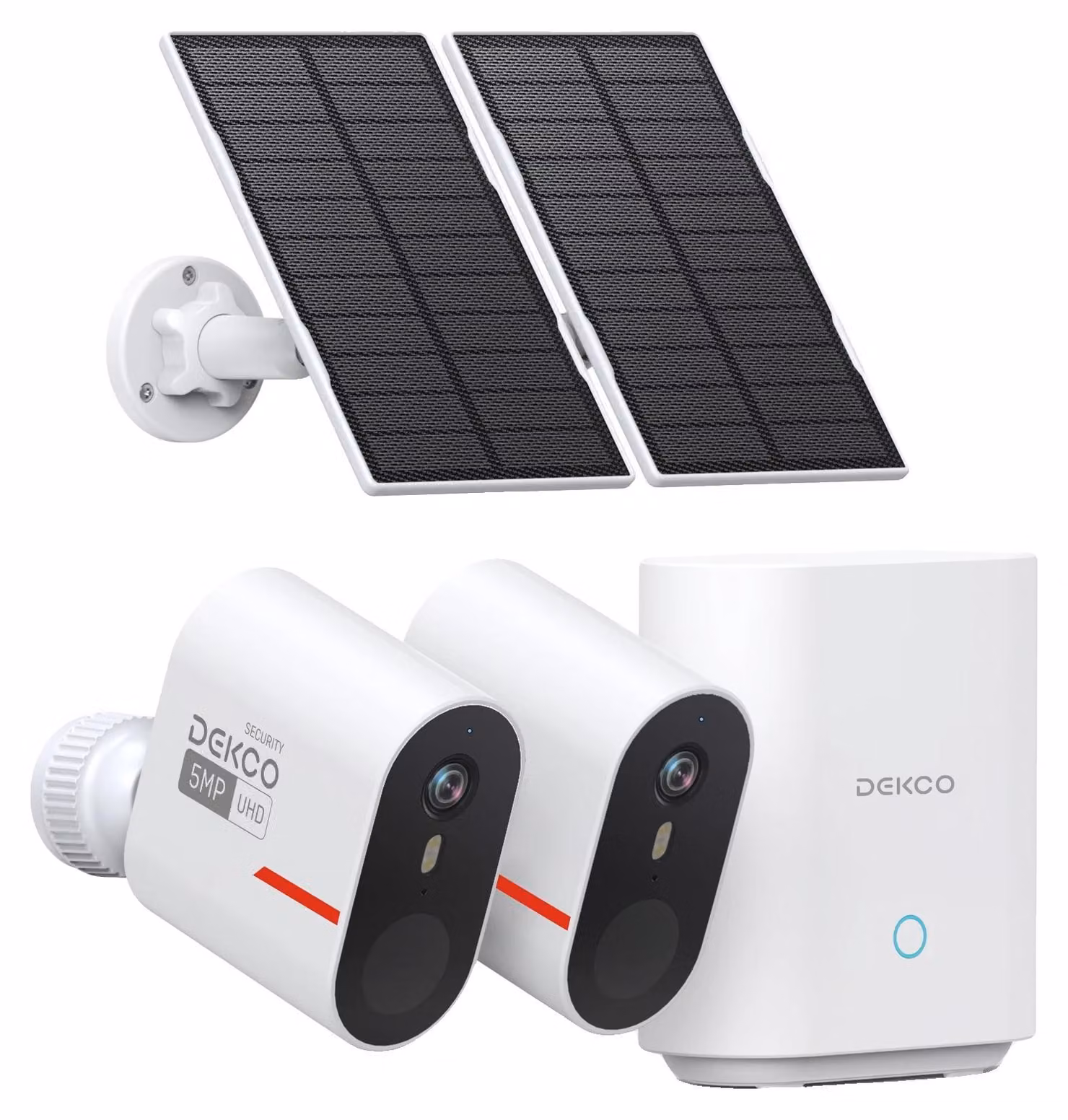 Sistema di telecamere solari wireless, risoluzione 5MP, comunicazione bidirezionale, set da 2 telecamere, spina di tipo EU