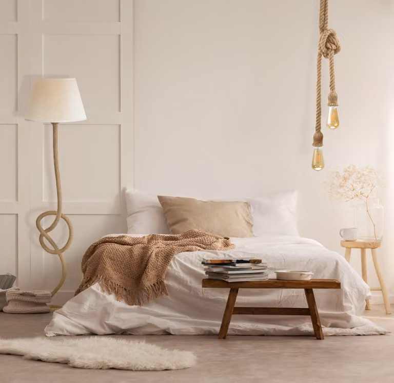 Lampada a sospensione ROPE marrone 2xE27x12W con cavo / sisal, dimensioni: 150x10x10 cm, IP20, Polux