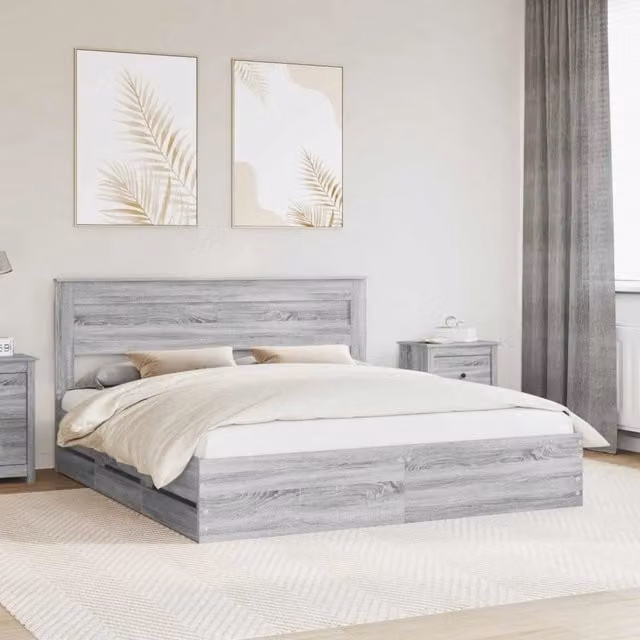 Struttura del letto con cassetto Grigio Sonoma 180 x 200 cm 3409832