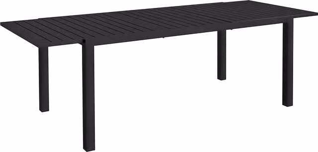 Outsunny Tavolo da giardino rettangolare espandibile in alluminio nero per 6-8 persone, L: 180/240 cm, P: 94 cm, H: 73 cm