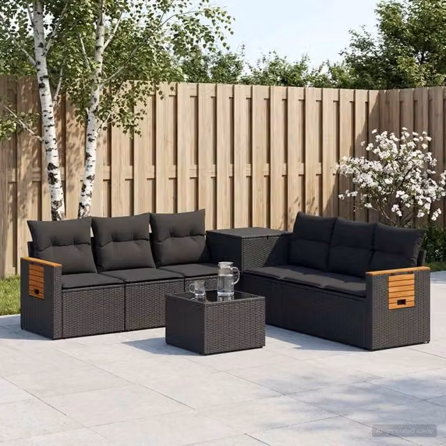 Set di divani 8 pz Nero 55 x 55 x 37 cm 3448578