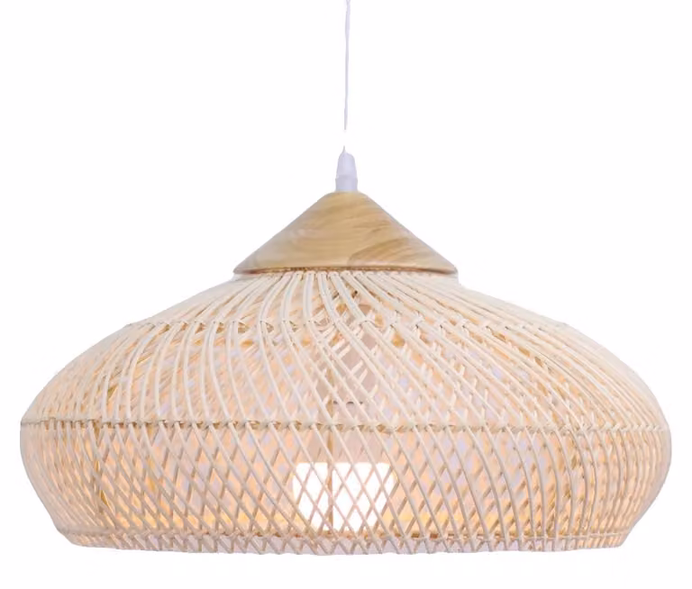 Lampada a sospensione, design moderno, versatile, dimensioni D40xH19 cm, colore beige, senza lampadina