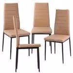 Set di sedie da pranzo, disponibili in confezioni da 2, 4, 6 o 8 pezzi. Sedie per cucina e soggiorno, rivestite in ecopelle. Set: 4 pezzi; Colore: Taupe