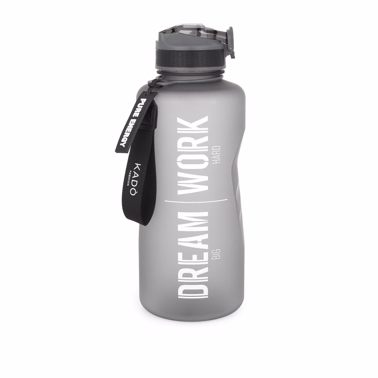 Borraccia Hydrea Bold Collection con scritta motivazionale, colore nero, 2,2 l – 2