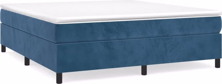 Struttura Letto a Rete a Molle Blu Scuro 160x200 cm in Velluto