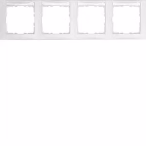Berker 10249919 Cornice con BSF a 4 fori, montaggio orizzontale, lato 1 bianco polare, con